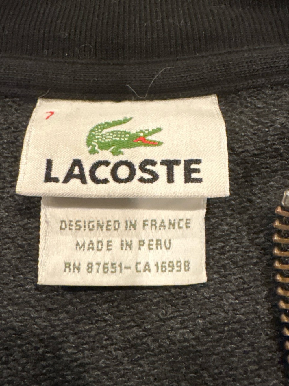 Lacoste Black Jacket with Green Crocodile Logo